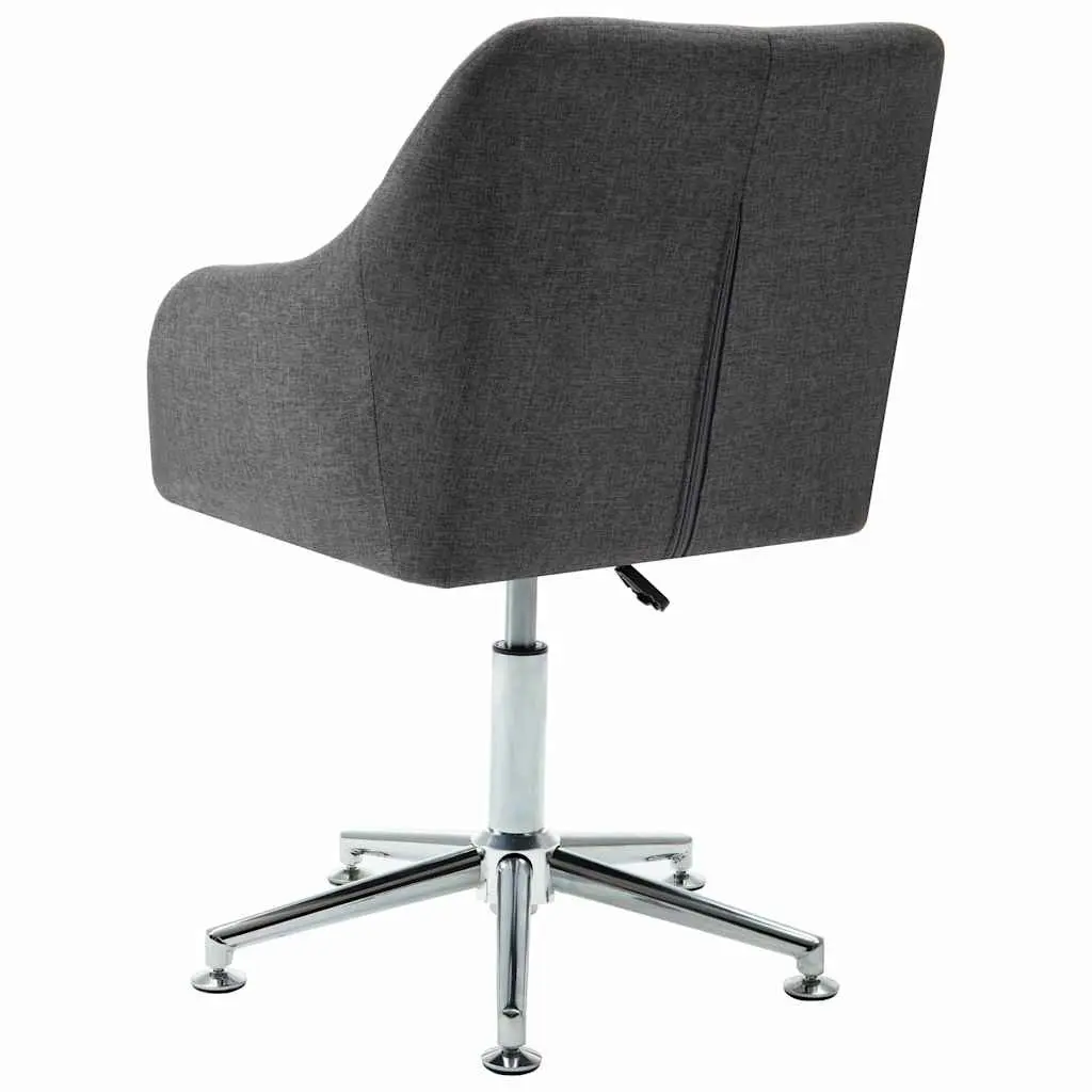 Swivel Office Chair Grey Fabric Ergonomic Design Height Adjustable Gas Lift Desk