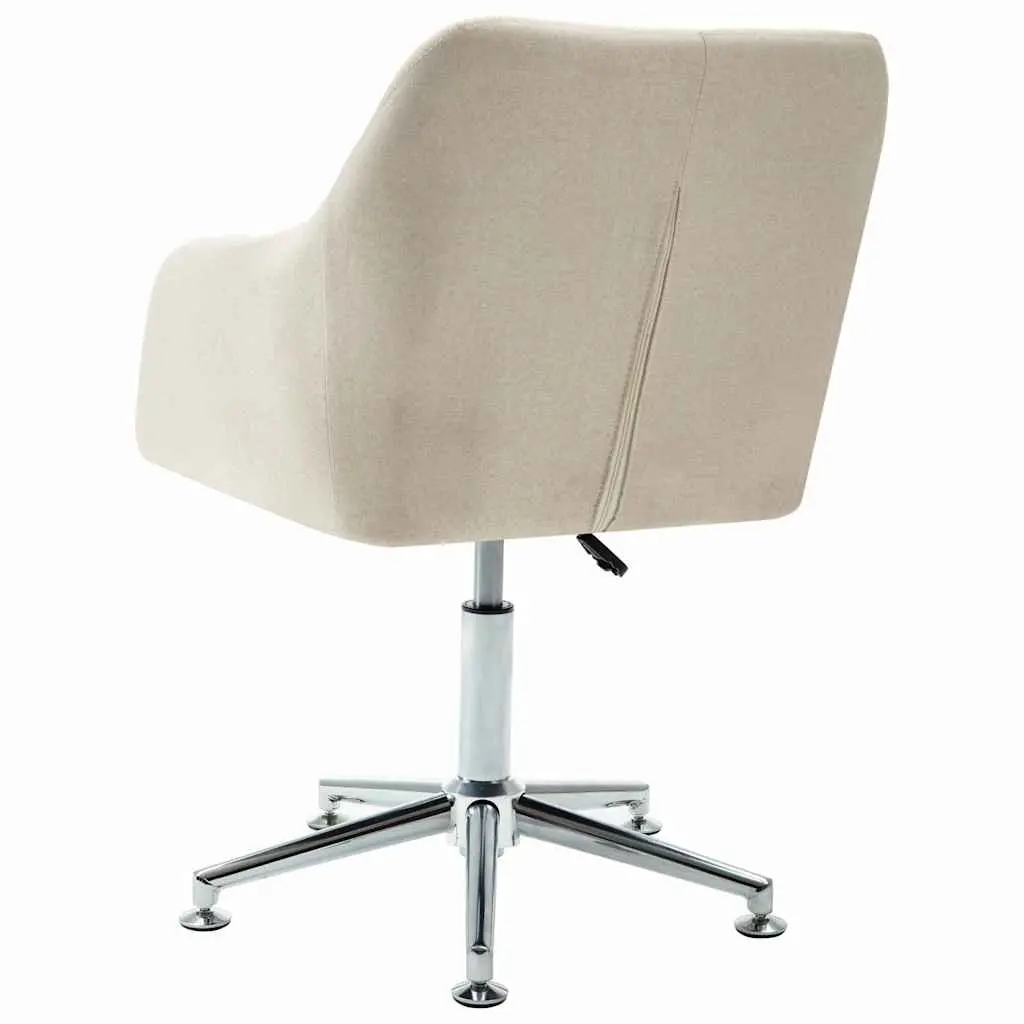 Swivel Office Chair for Office or Home Cream Fabric Ergonomic Height Adjustable