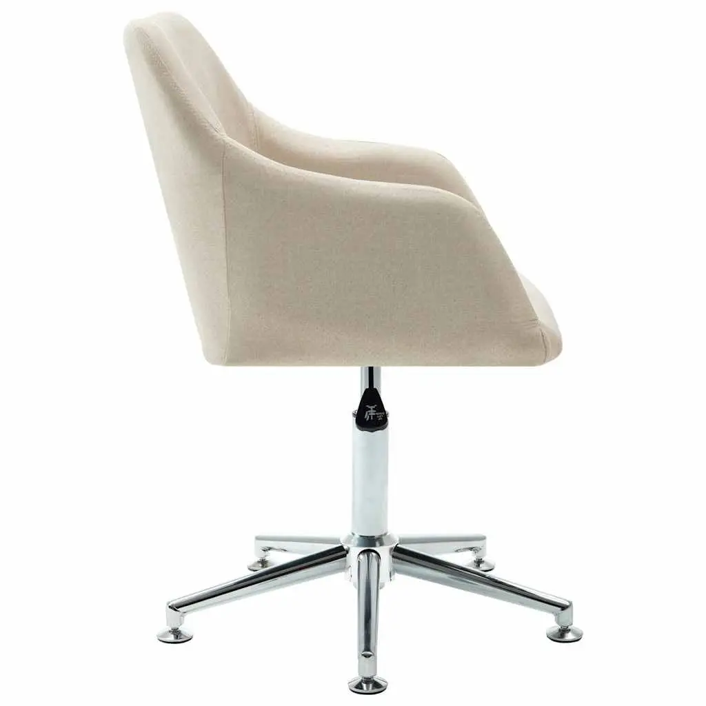 Swivel Office Chair for Office or Home Cream Fabric Ergonomic Height Adjustable