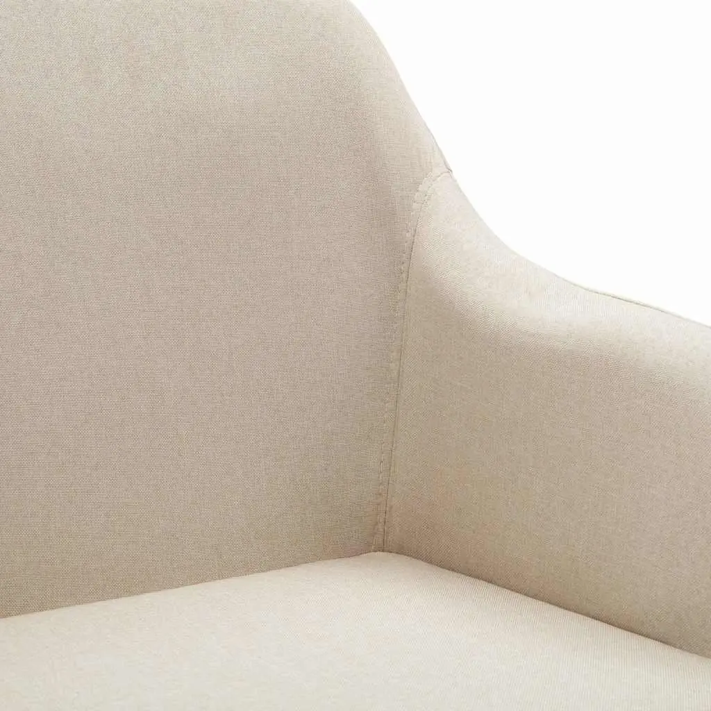 Swivel Office Chair for Office or Home Cream Fabric Ergonomic Height Adjustable