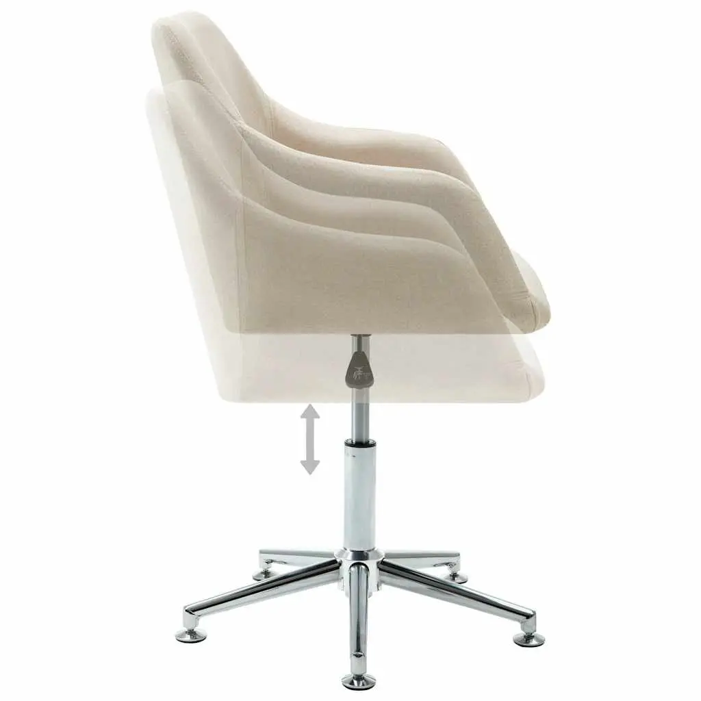 Swivel Office Chair for Office or Home Cream Fabric Ergonomic Height Adjustable