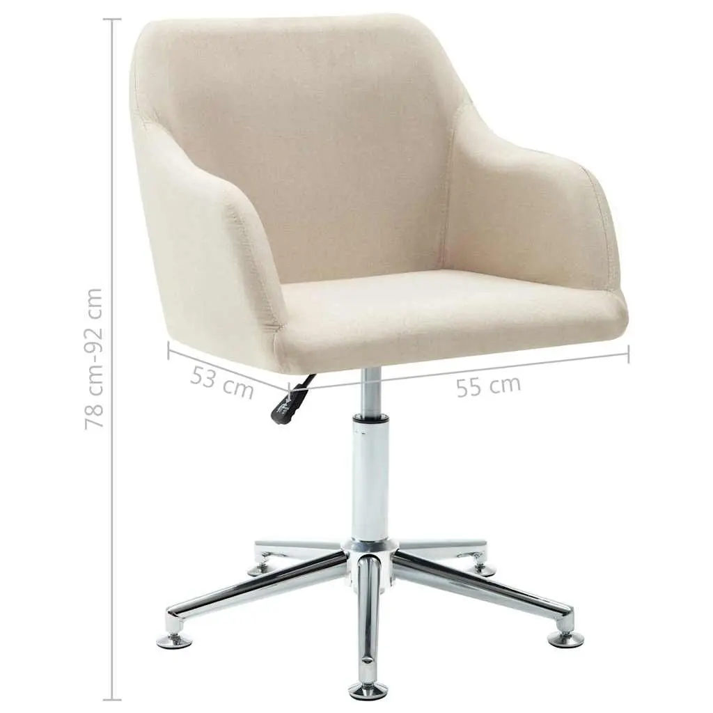 Swivel Office Chair for Office or Home Cream Fabric Ergonomic Height Adjustable