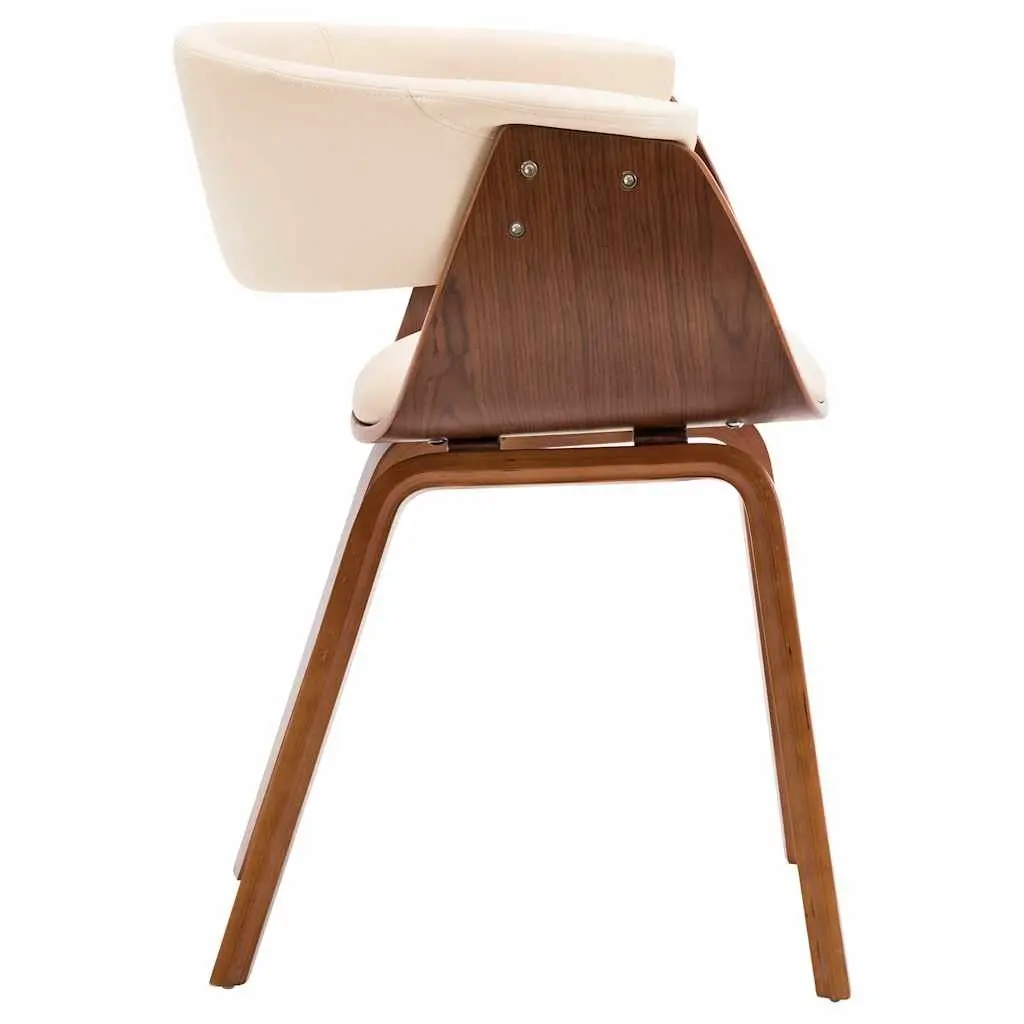 Dining Chairs Set of 2 Cream Faux Leather Upholstered for Dining Room