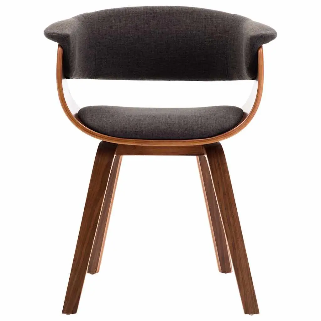 Dining Chairs Set 4 Piece Kitchen Room Grey Bent Wood Frame Fabric Upholstered