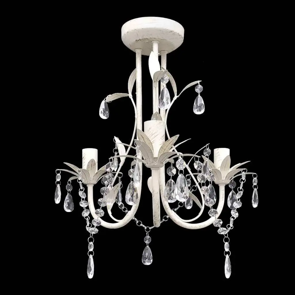 4-Pack White Crystal Pendant Lamps