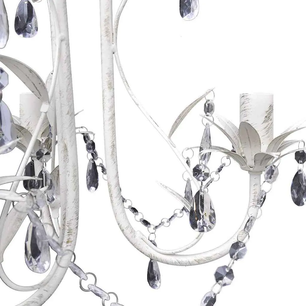 4-Pack White Crystal Pendant Lamps