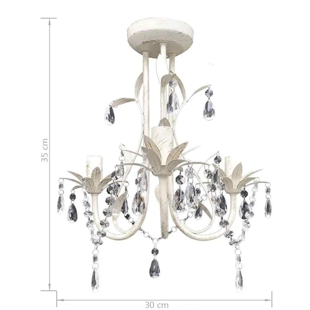 4-Pack White Crystal Pendant Lamps