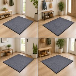 PVC Door Mats Set of 4 in Grey, 90x60 cm Dimensions