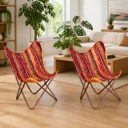 Multicolour Chindi Fabric Butterfly Chairs - Specifications