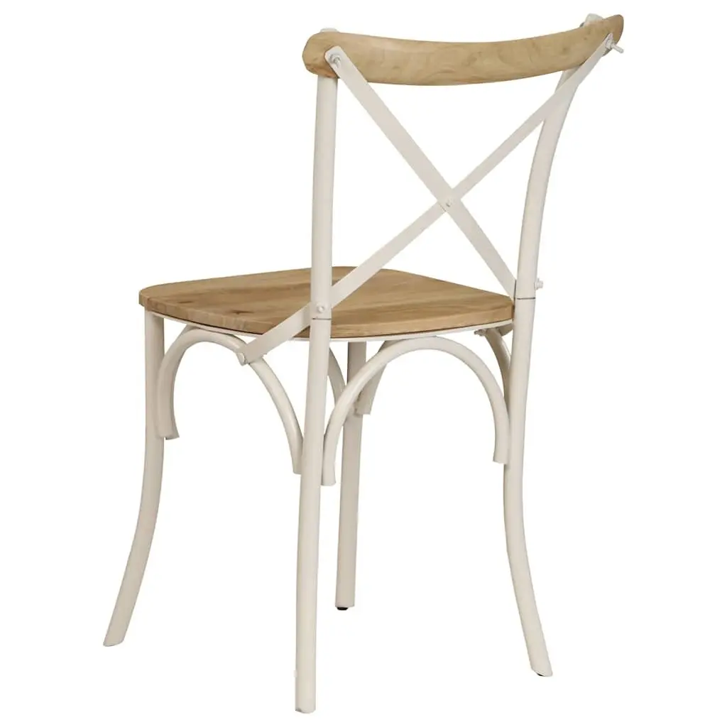Dining Chairs Set 6 pcs White Kitchen Room Furniture Solid Wood Seating