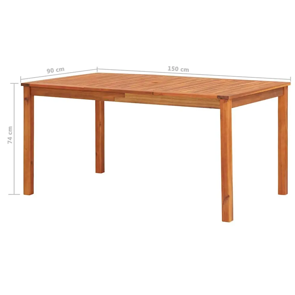 5 Piece Outdoor Dining Set Patio Acacia Table and Chairs with Cushions