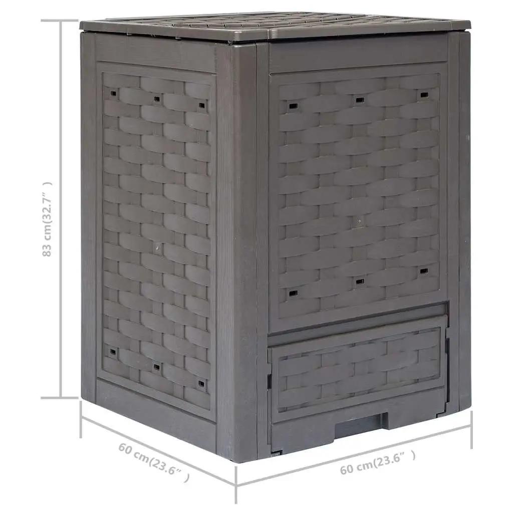 Garden Composters Outdoor 60x60x83 cm Brown 3 Piece