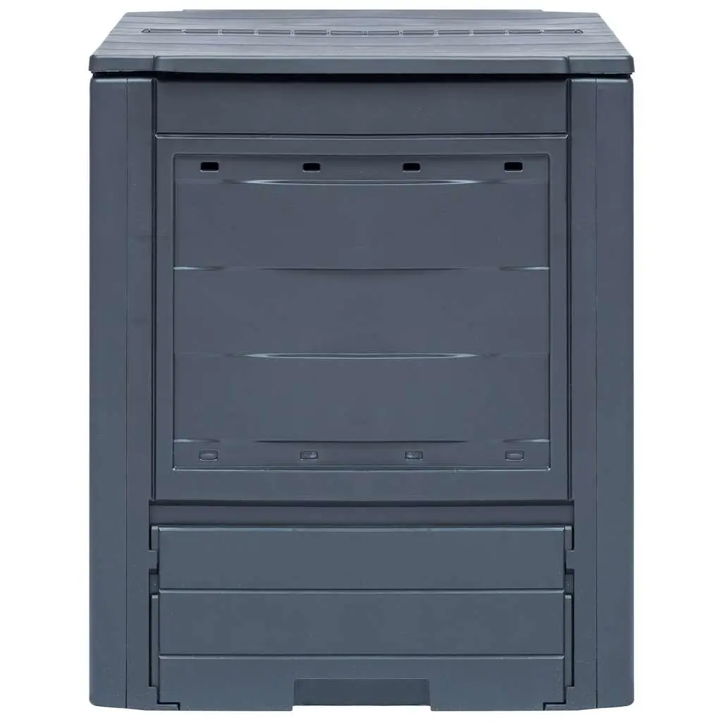 Garden Composters 3 Pcs Grey 60x60x73cm Waste Bins Outdoor Recycling Rattan Look