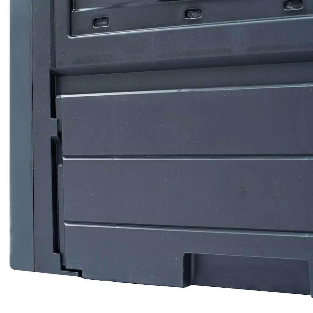 Garden Composters 3 Pcs Grey 60x60x73cm Waste Bins Outdoor Recycling Rattan Look