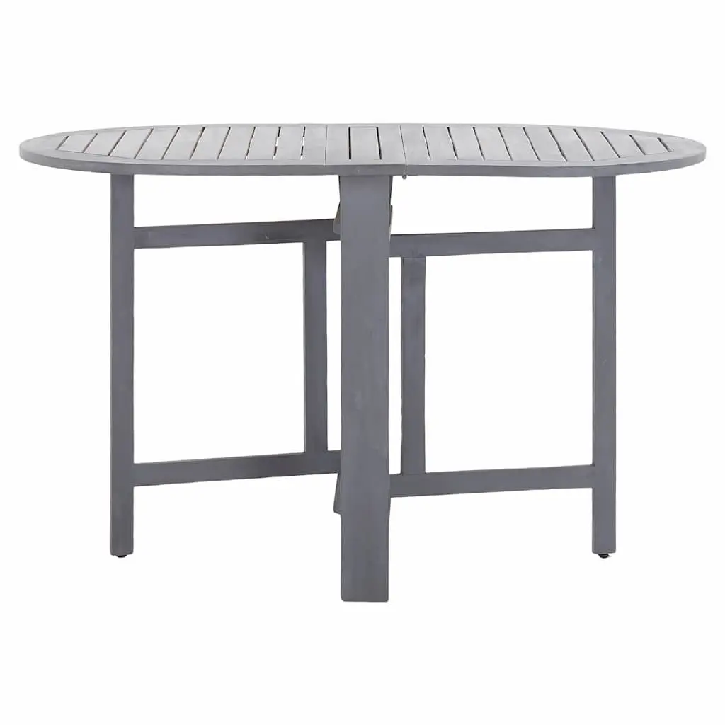 5 Piece Outdoor Dining Set Solid Wood Folding Table Chairs Grey Garden Furniture