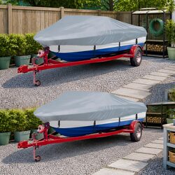 Boat Storage Covers 2 Pack Grey 519-580cm Length Heavy Duty Water Repellent