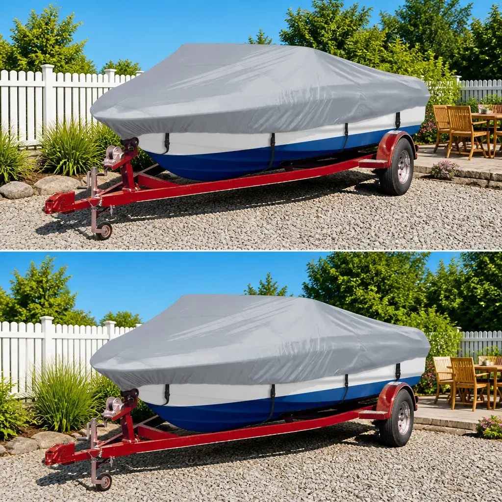 Boat Storage Cover 2 Pack for Mooring and Storage 610-671cm Length 254cm Width Heavy Duty