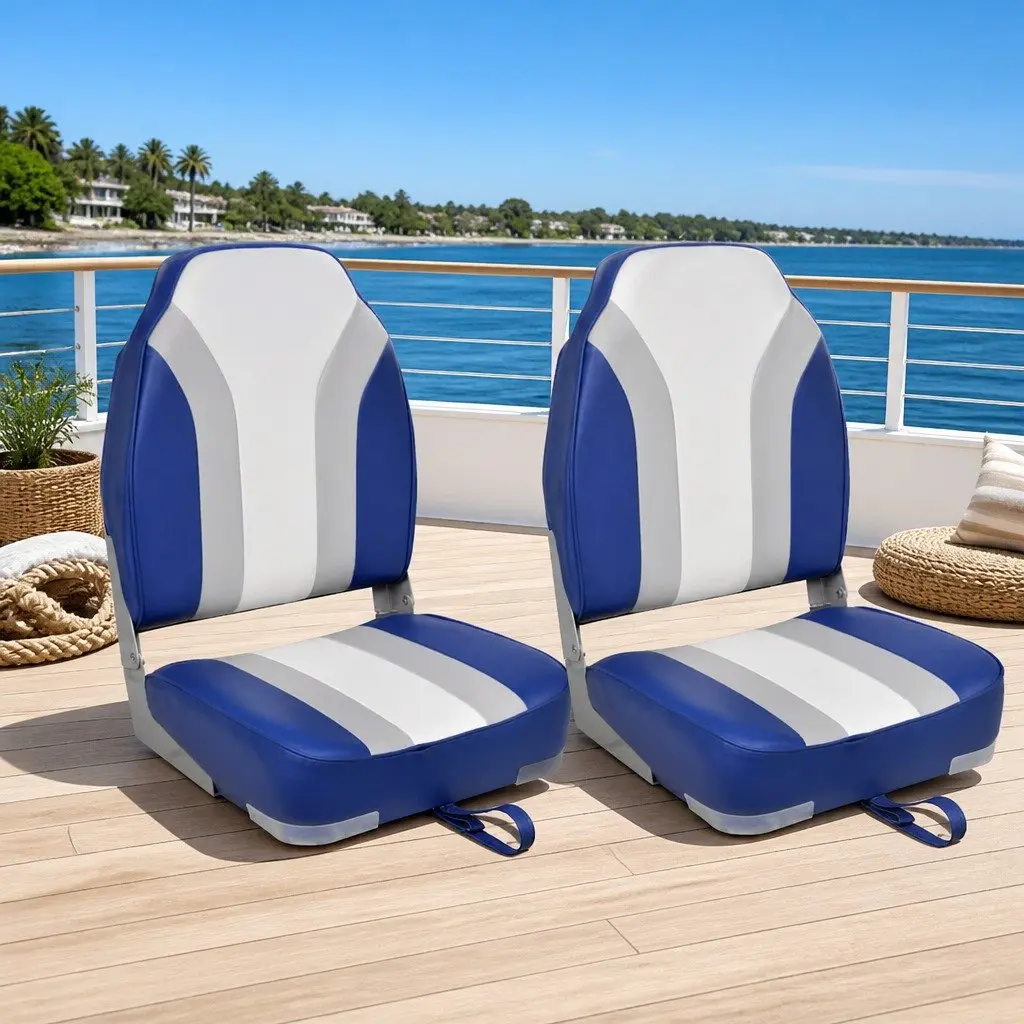2-Pack Grey Waterproof Boat Seats