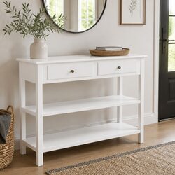 Storage Sideboard Specifications: 2 Drawers, 2 Shelves, White