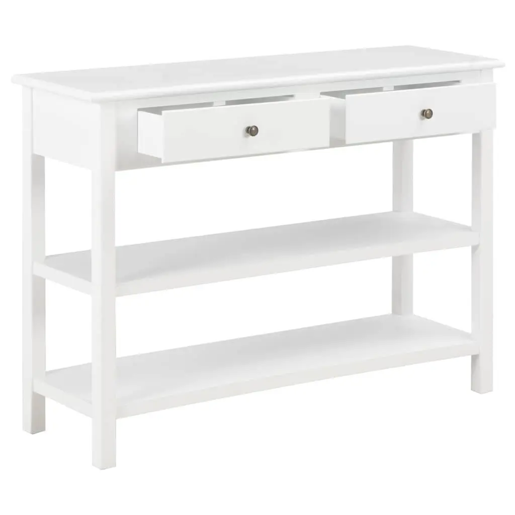 Sideboard White Storage Cabinet 2 Drawers 2 Shelves Living Room Furniture