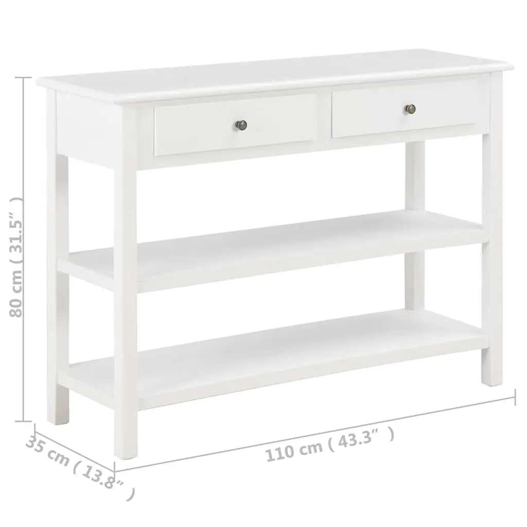 Sideboard White Storage Cabinet 2 Drawers 2 Shelves Living Room Furniture