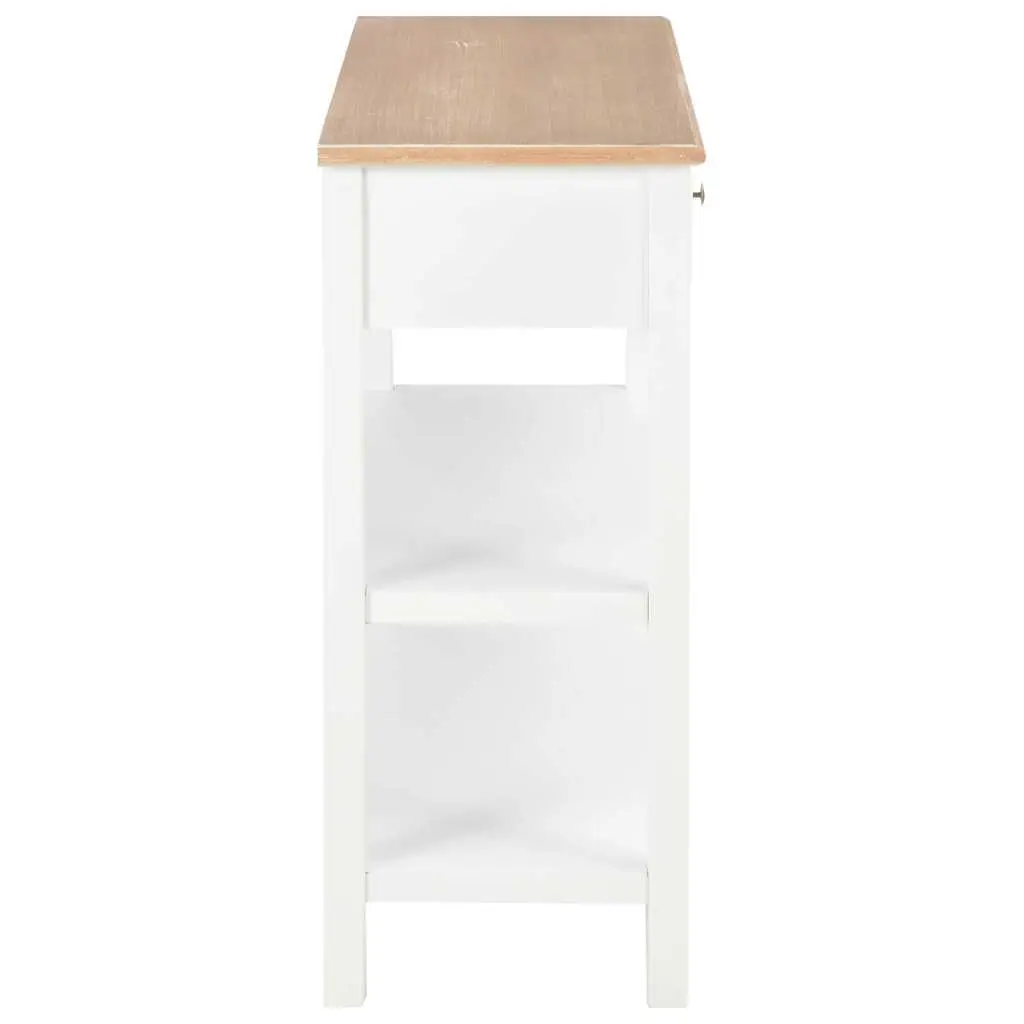 Sideboard White Storage Cabinet 2 Drawers 2 Shelves Home Furniture Organiser