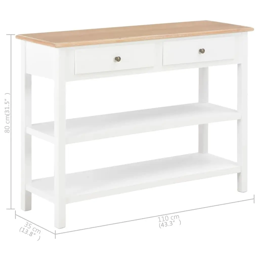 Sideboard White Storage Cabinet 2 Drawers 2 Shelves Home Furniture Organiser