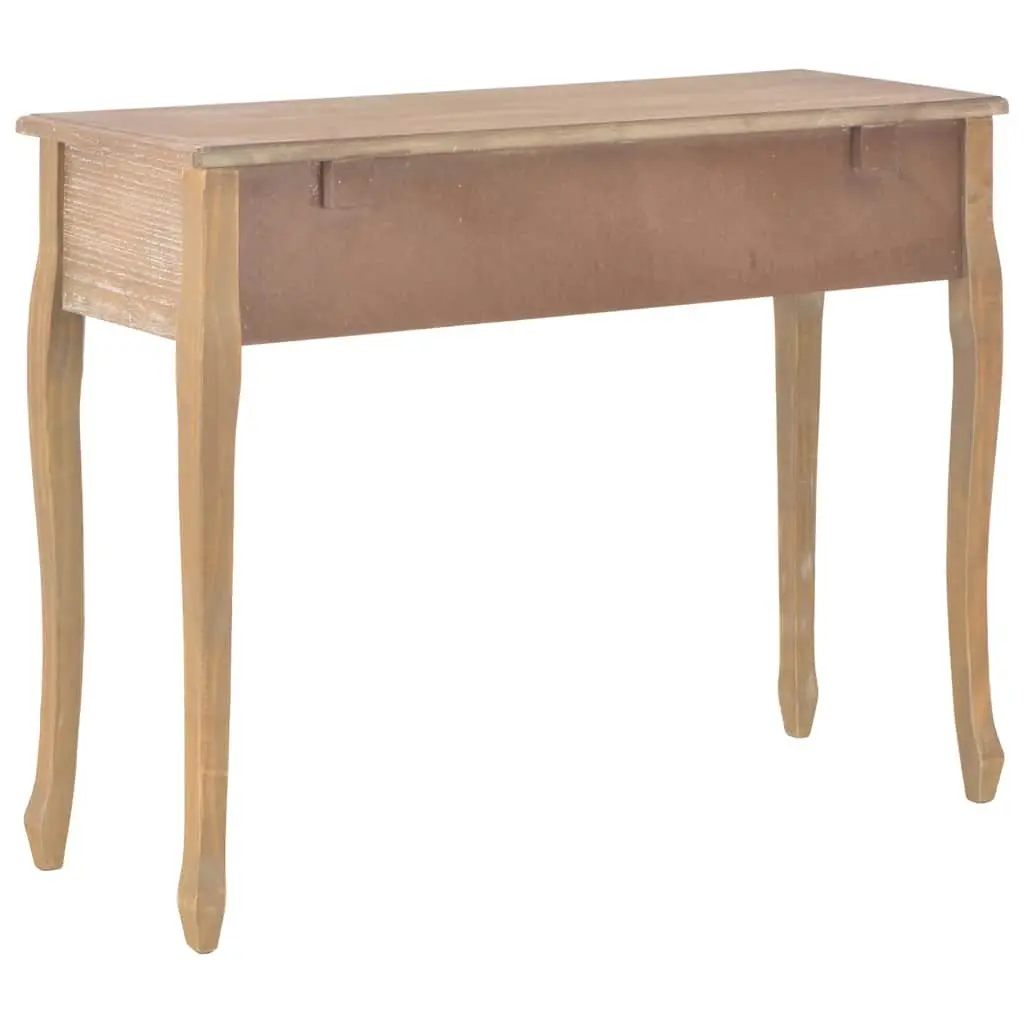Brown Console Table with 3 Storage Drawers