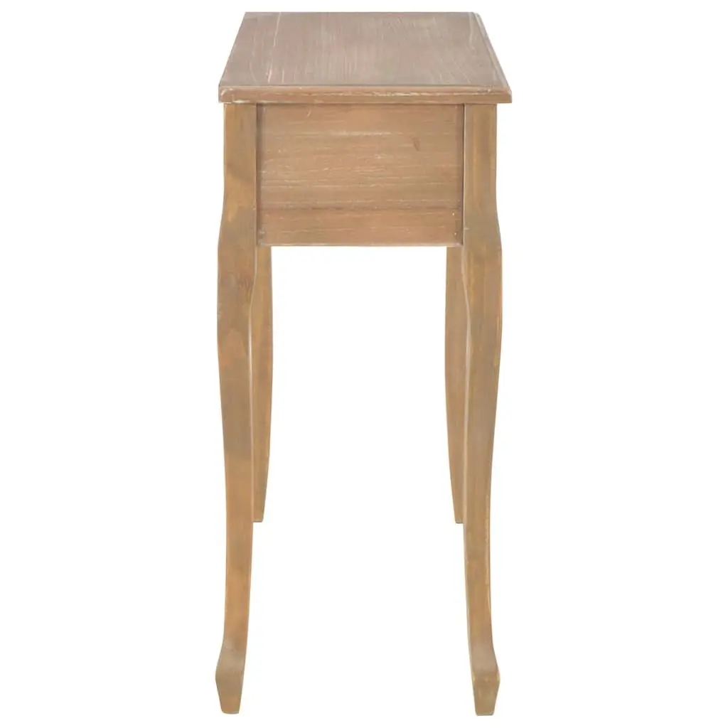 Brown Console Table with 3 Storage Drawers