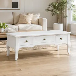 White TV Cabinet Specifications: 100x35x35 cm, 3 Drawers