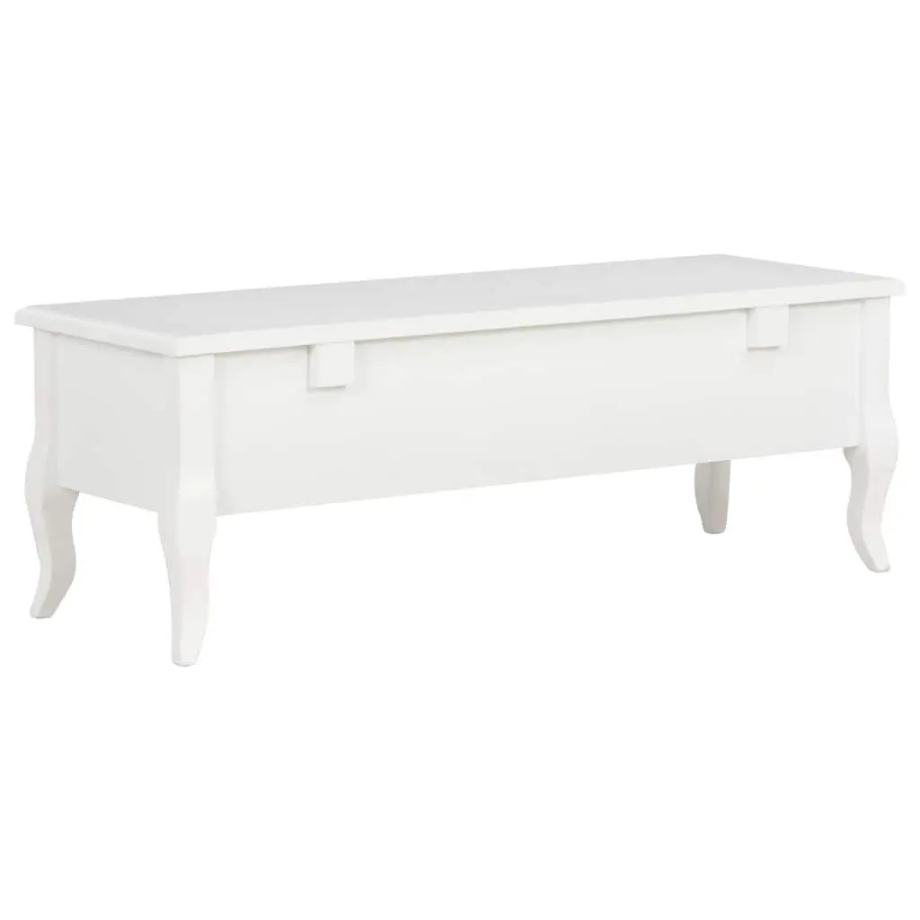 TV Cabinet Living Room White 100x35x35 cm Wood Storage Unit with 3 Drawers