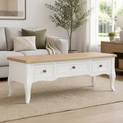 White Wooden TV Cabinet Dimensions 100x35x35cm, 3 Drawers