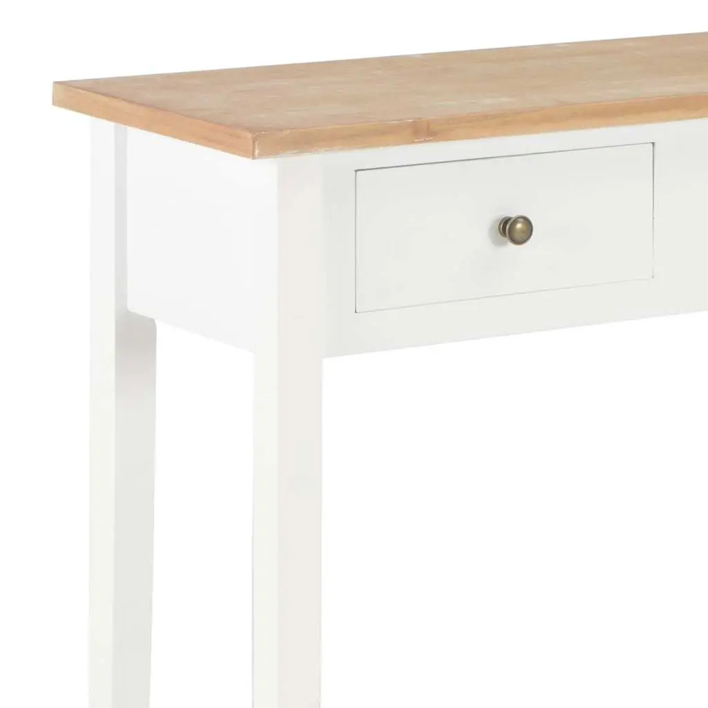 White Console Table with Drawers Dressing Accent Living Room Hallway Furniture