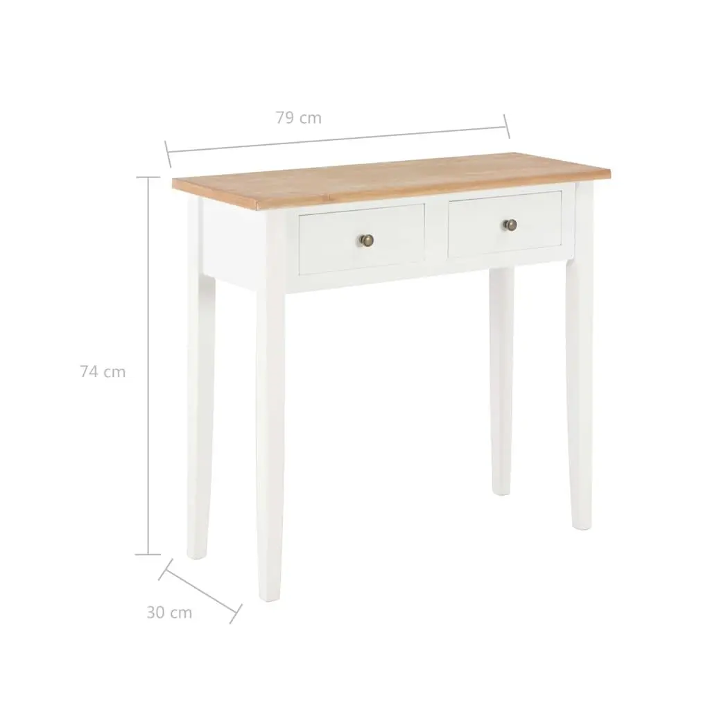 White Console Table with Drawers Dressing Accent Living Room Hallway Furniture