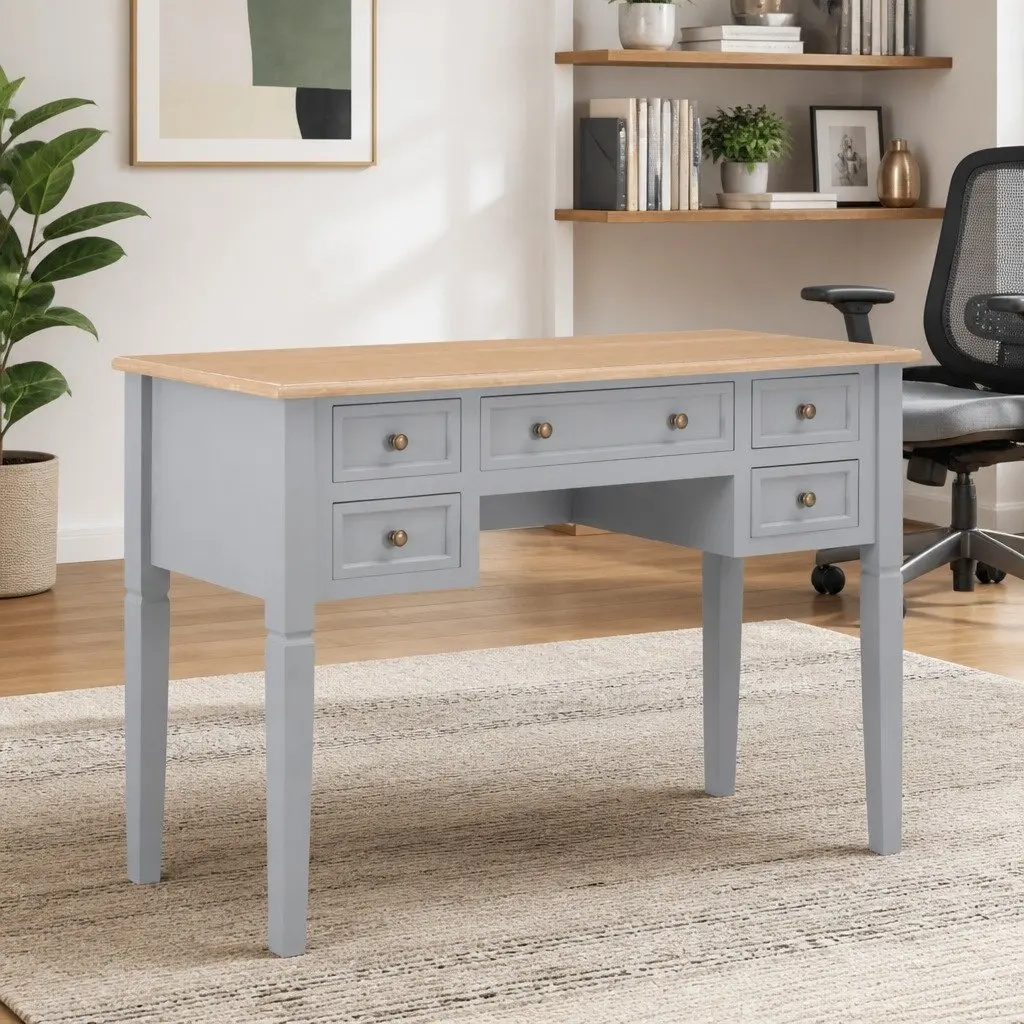 Writing Desk for Office or Study Grey Wood 1095 x 450 x 775 mm