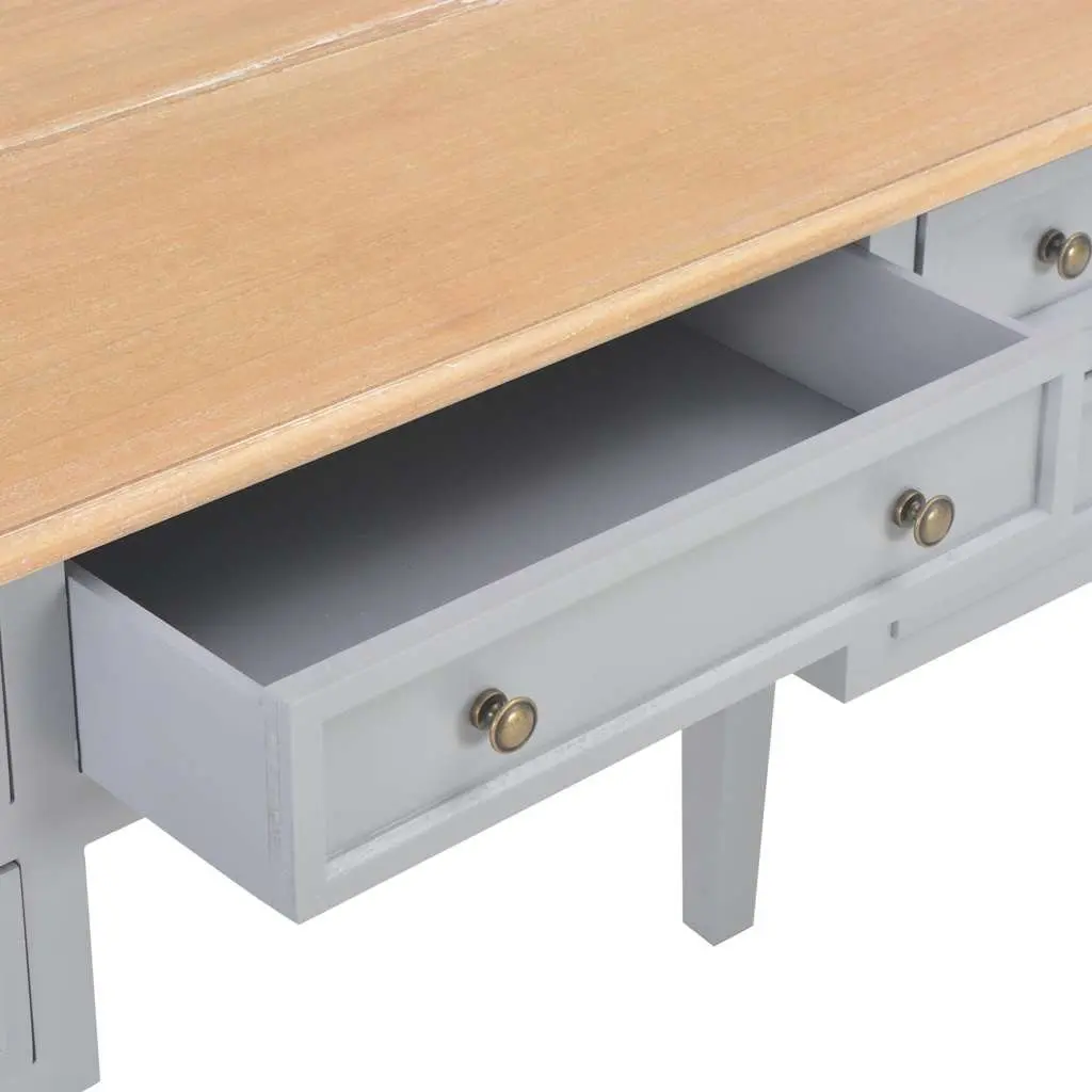 Writing Desk for Office or Study Grey Wood 1095 x 450 x 775 mm