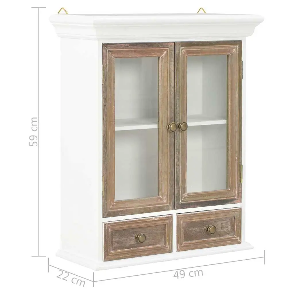 Wall Cabinet White Kitchen Bathroom Living Room Storage Cupboard 49x22x59cm