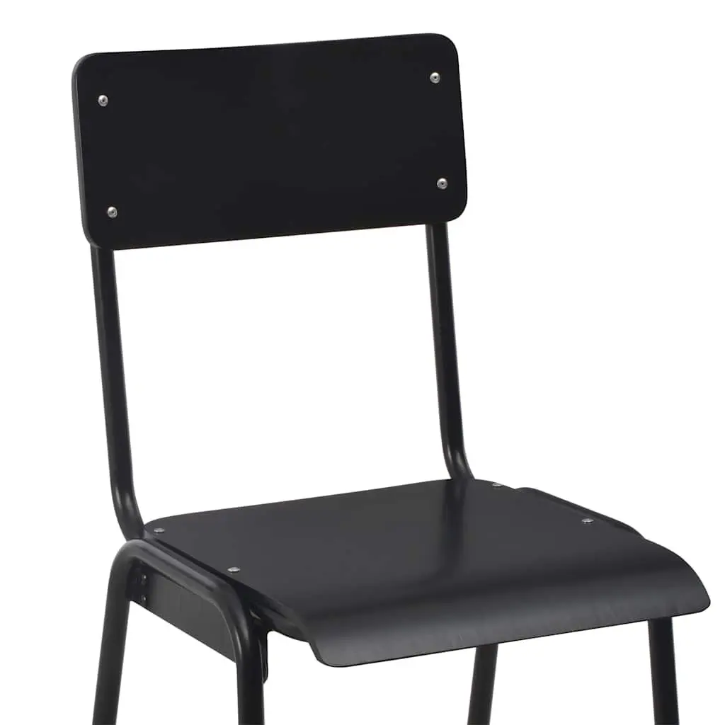 Bar Stools Kitchen Dining Black Stackable Plywood 2 Piece