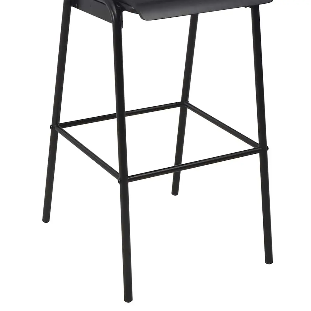 Bar Stools Kitchen Dining Black Stackable Plywood 2 Piece