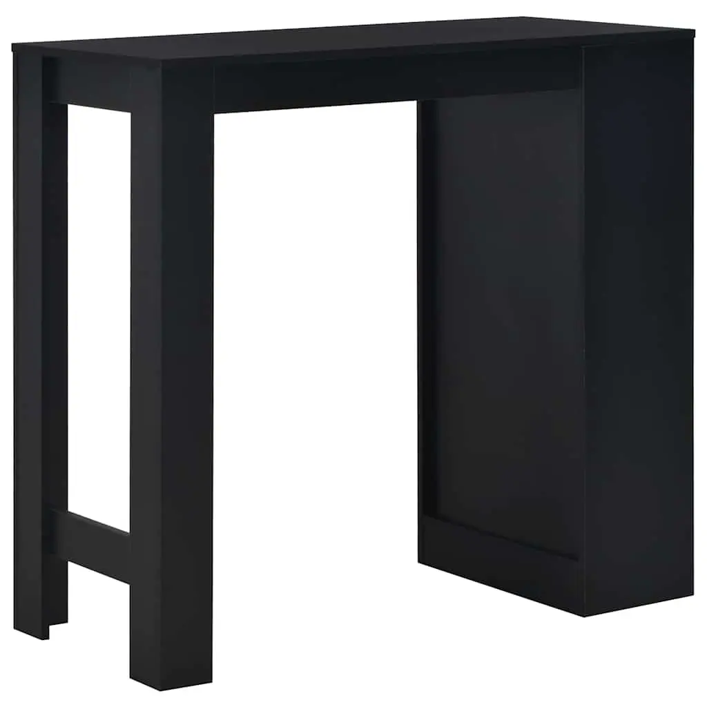 Bar Table with Storage Shelf Kitchen Dining Black 110x50x103cm High Table