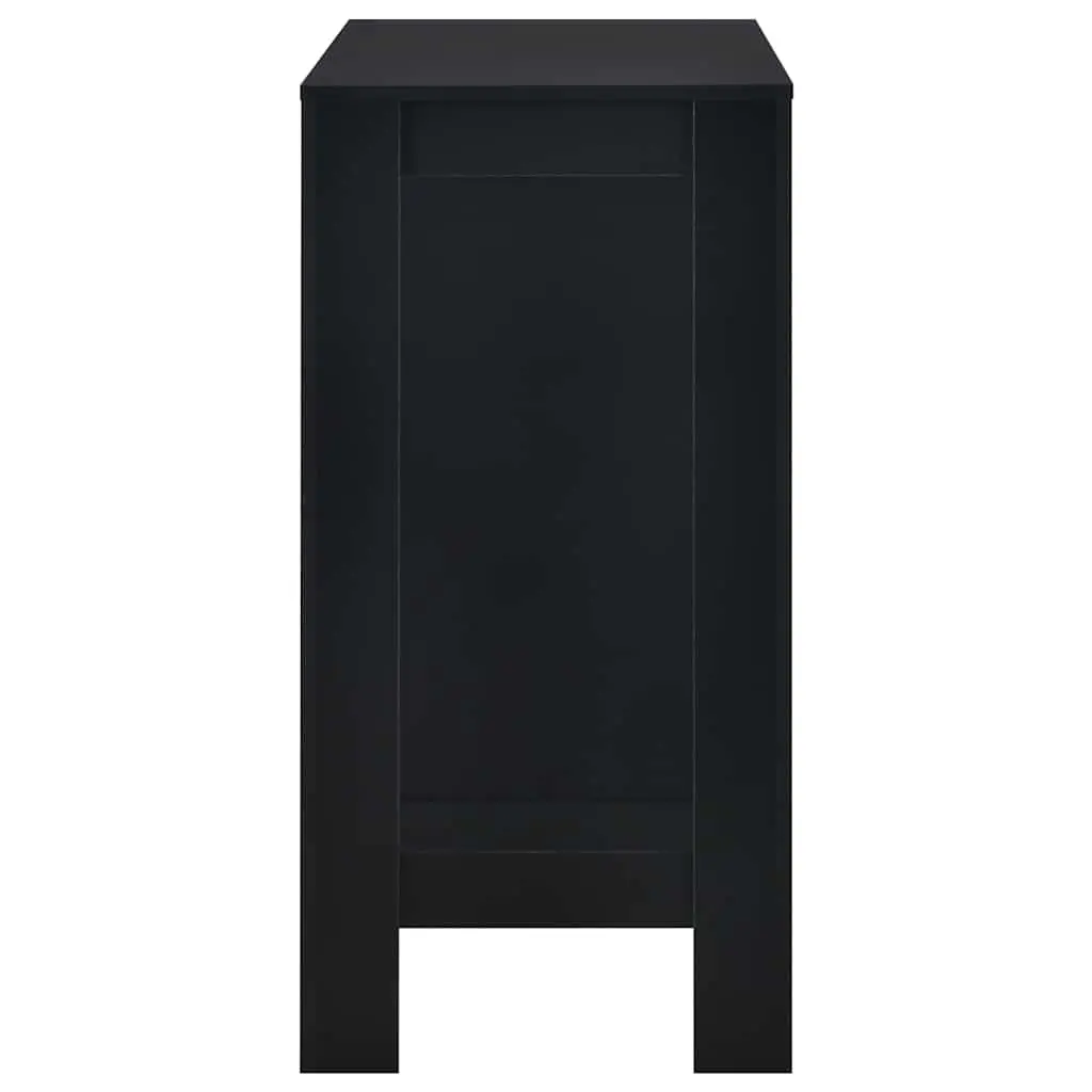 Bar Table with Storage Shelf Kitchen Dining Black 110x50x103cm High Table