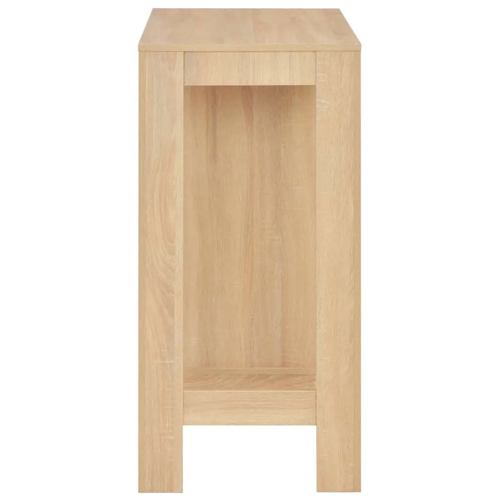 Bar Table with Storage Shelf Brown Kitchen Dining Room Furniture 110x50x103cm