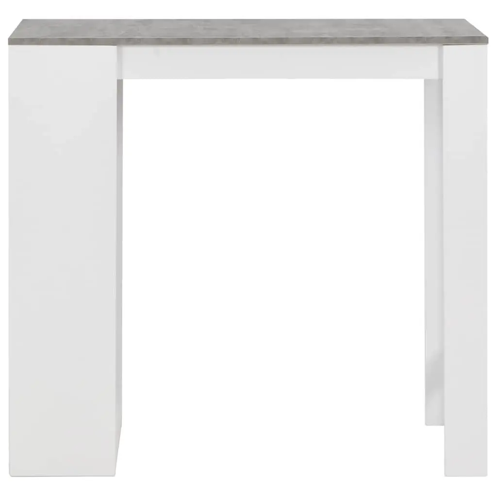 White Bar Table with Storage Shelf
