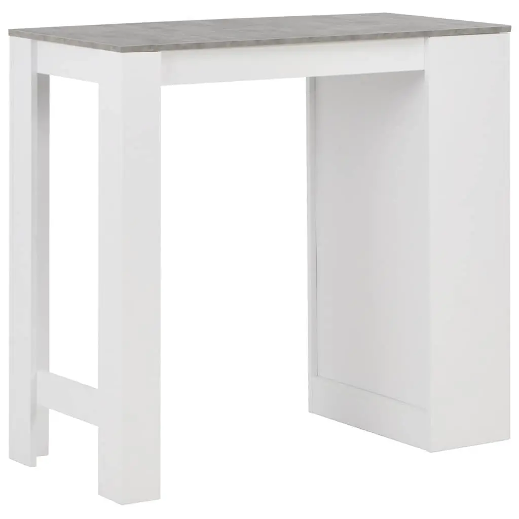 White Bar Table with Storage Shelf