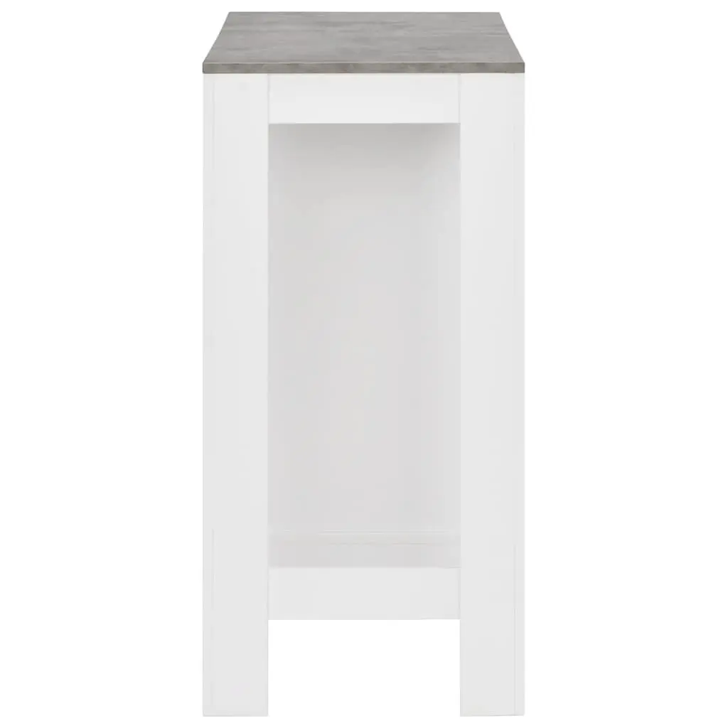White Bar Table with Storage Shelf
