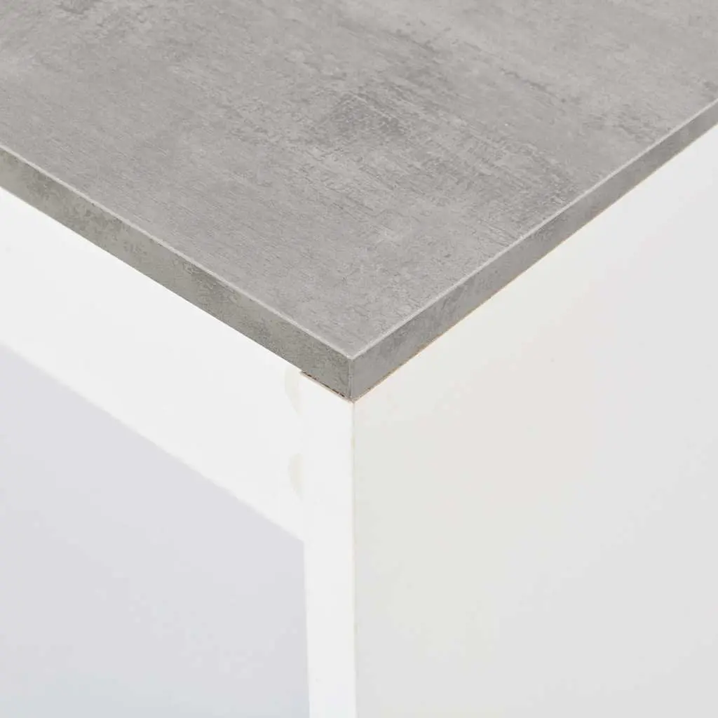 White Bar Table with Storage Shelf