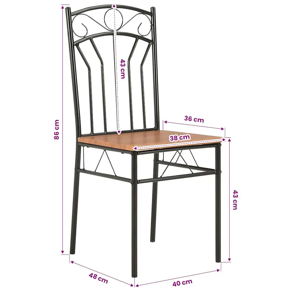 4-Piece Brown Dining Chair Set