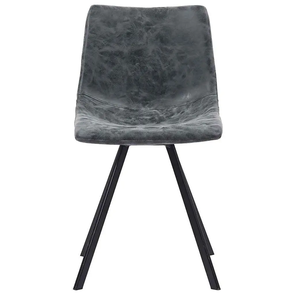Dining Chairs Set 4 pcs Black Faux Leather Kitchen Room Seating Padded Modern
