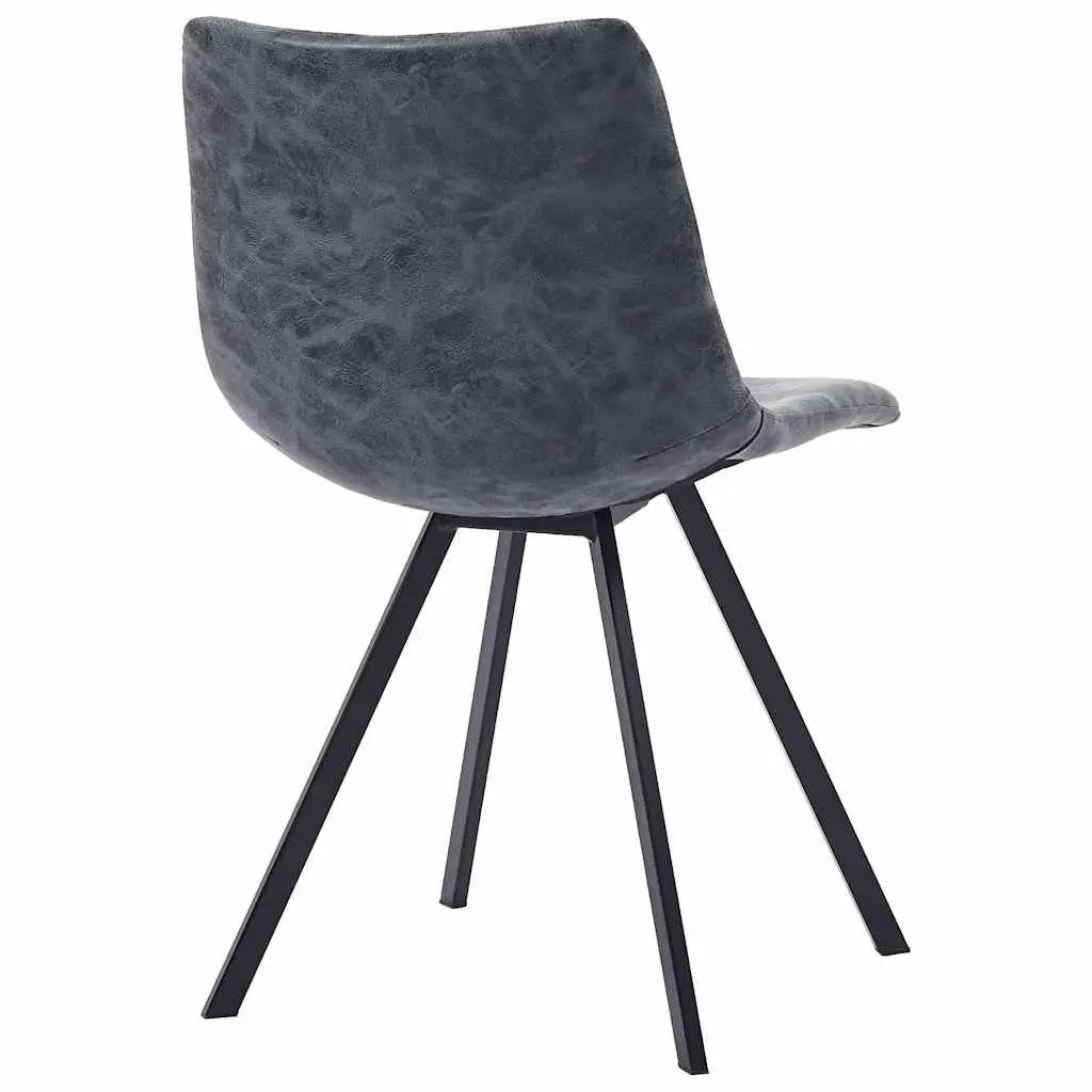 Dining Chairs Set 4 pcs Black Faux Leather Kitchen Room Seating Padded Modern