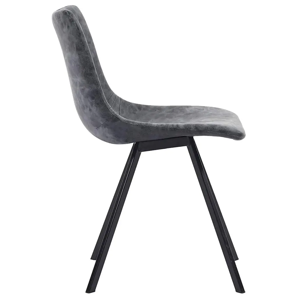 Dining Chairs Set 4 pcs Black Faux Leather Kitchen Room Seating Padded Modern